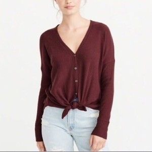 Abercrombie & Fitch Tie Front Button-Up Top Size S
